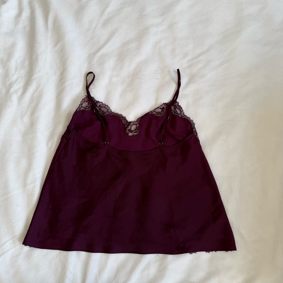 Victoria's Secret Burgundy Lace Trim Pajama Set - Picture 5 of 7